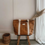 Canvas Tote Bag - Window Pane, Pecan - Avery Row