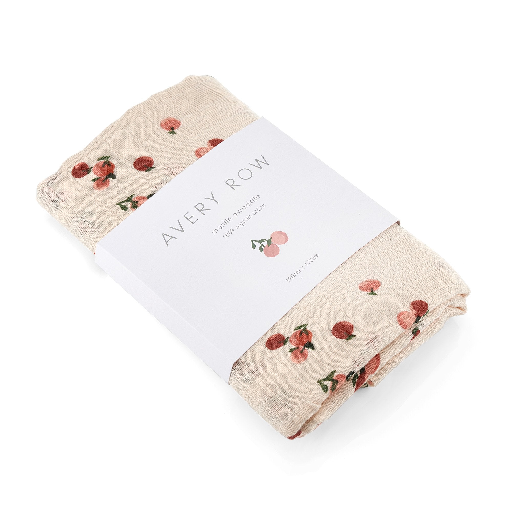 Organic Baby Muslin Swaddle - Peaches - Avery Row