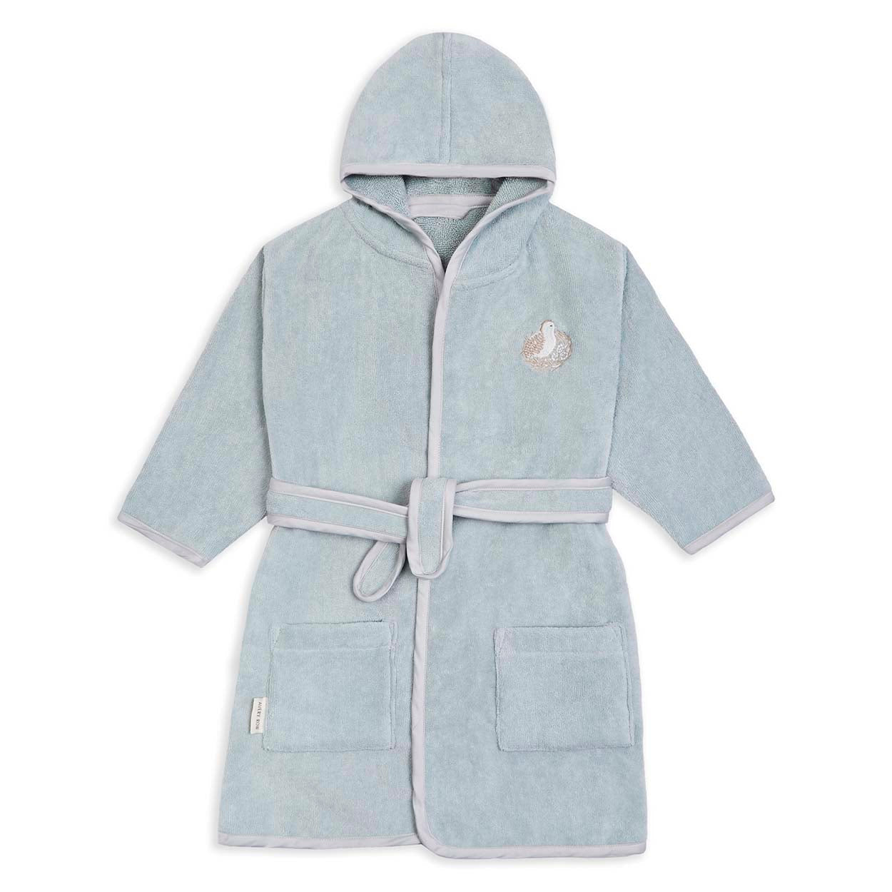 Children's towelling robe quail pack shot