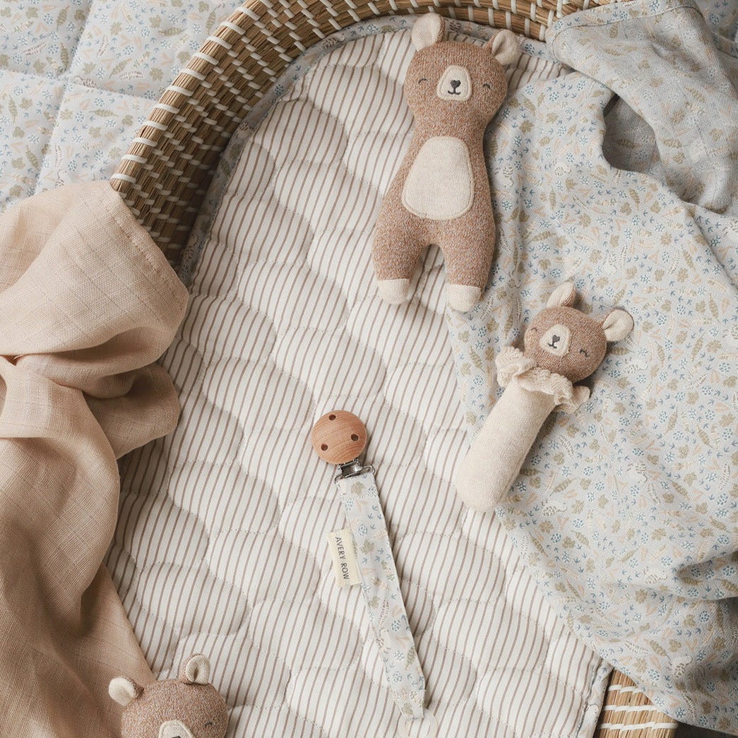 Cute Teddies on Muslin Swaddle Nature Trail