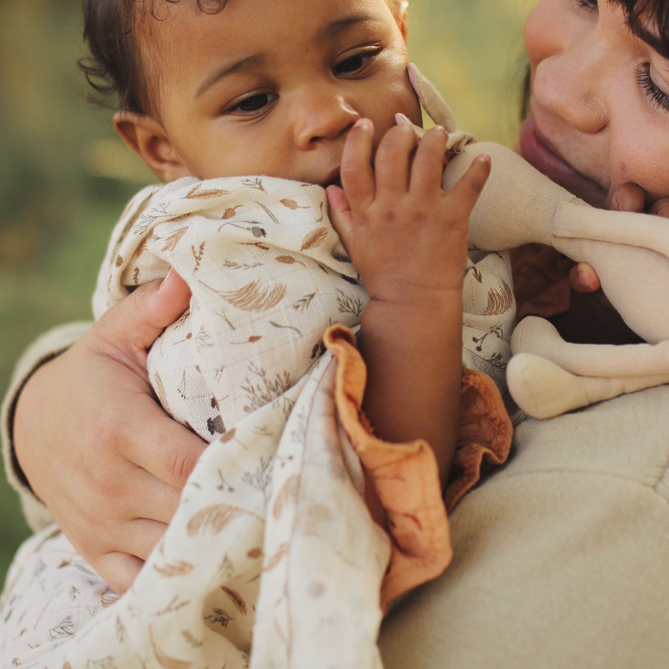 Organic Baby Muslin Swaddle - Grasslands - Avery Row