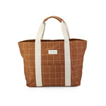 Canvas Tote Bag - Window Pane, Pecan - Avery Row