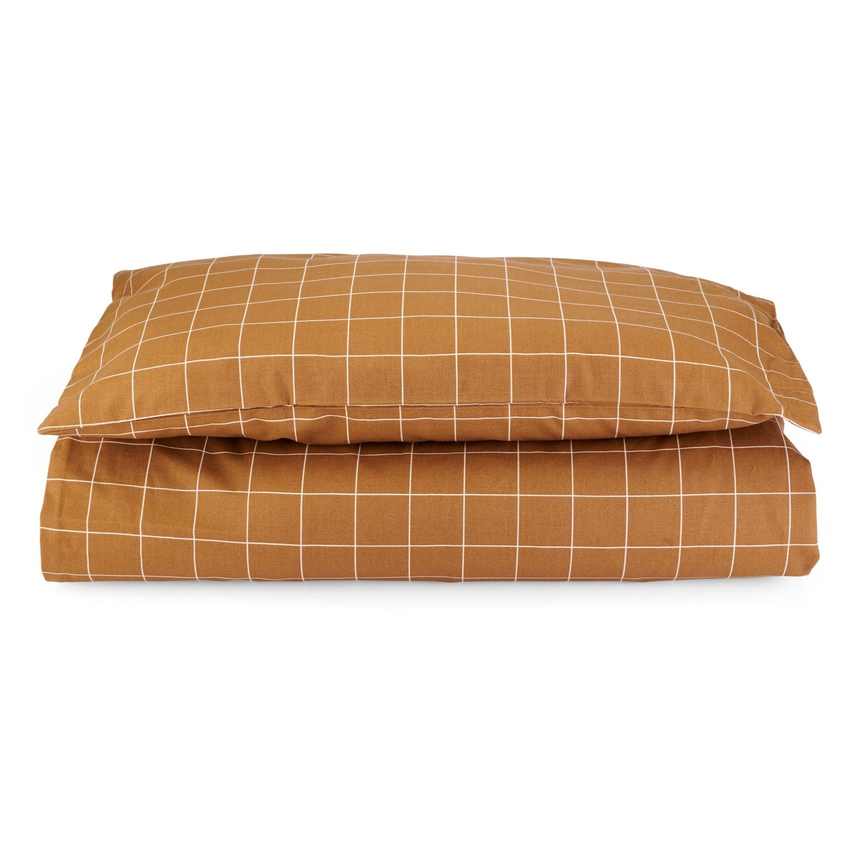 Cotbed Organic Cotton Bedding Set - Window Pane, Pecan - Avery Row