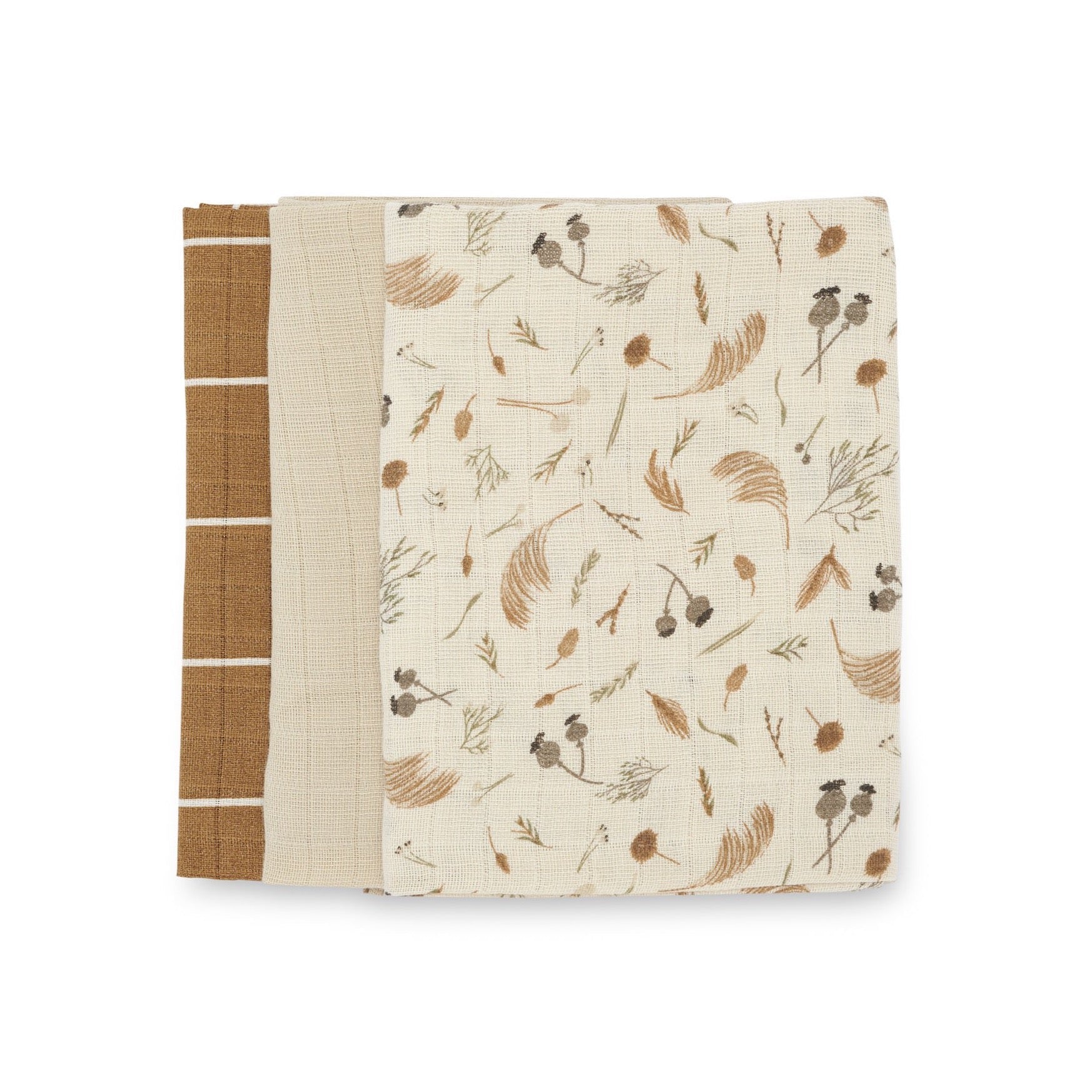 Organic Baby Muslin Squares Set of 3 - Grasslands - Avery Row