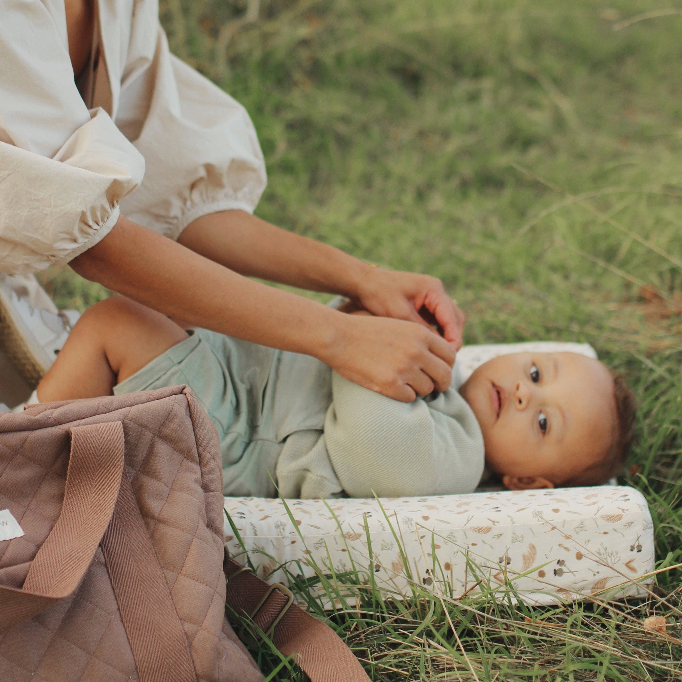 Baby Changing Cushion Cover - Grasslands - Avery Row