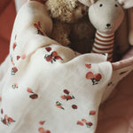 Organic Baby Muslin Swaddle - Peaches - Avery Row