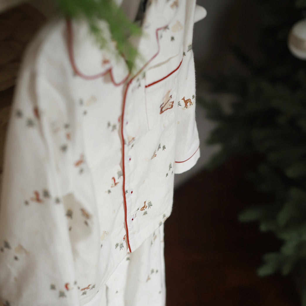 Winter ski designed pyjamas for boys close-up